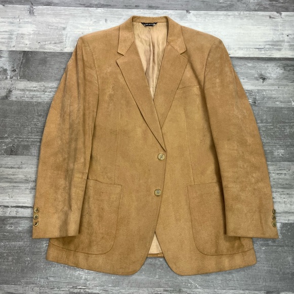 Vintage 1980’s Halston Tan Halsuede Suede Sport Coat 40R